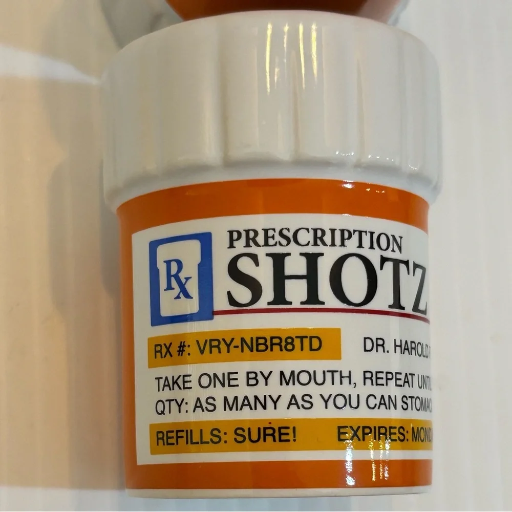 Big Mouth Toys Funny Ceramic 2” Prescription Bottle Liquor Shot Glass